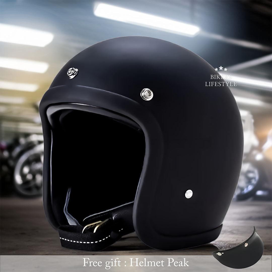 Vintage Motorcycle Helmet Low Profile For Riders DOT ECE | Lersk