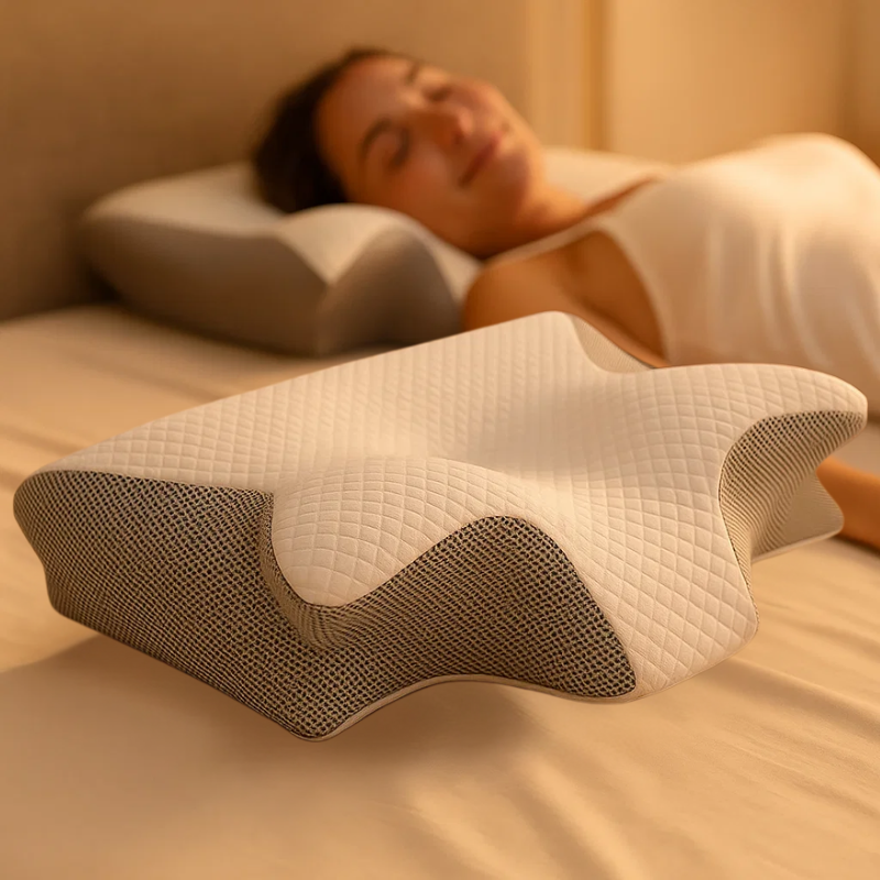 SomniEase Ergonomic 2-in-1 Memory Foam Cervical Pillow | Lersk