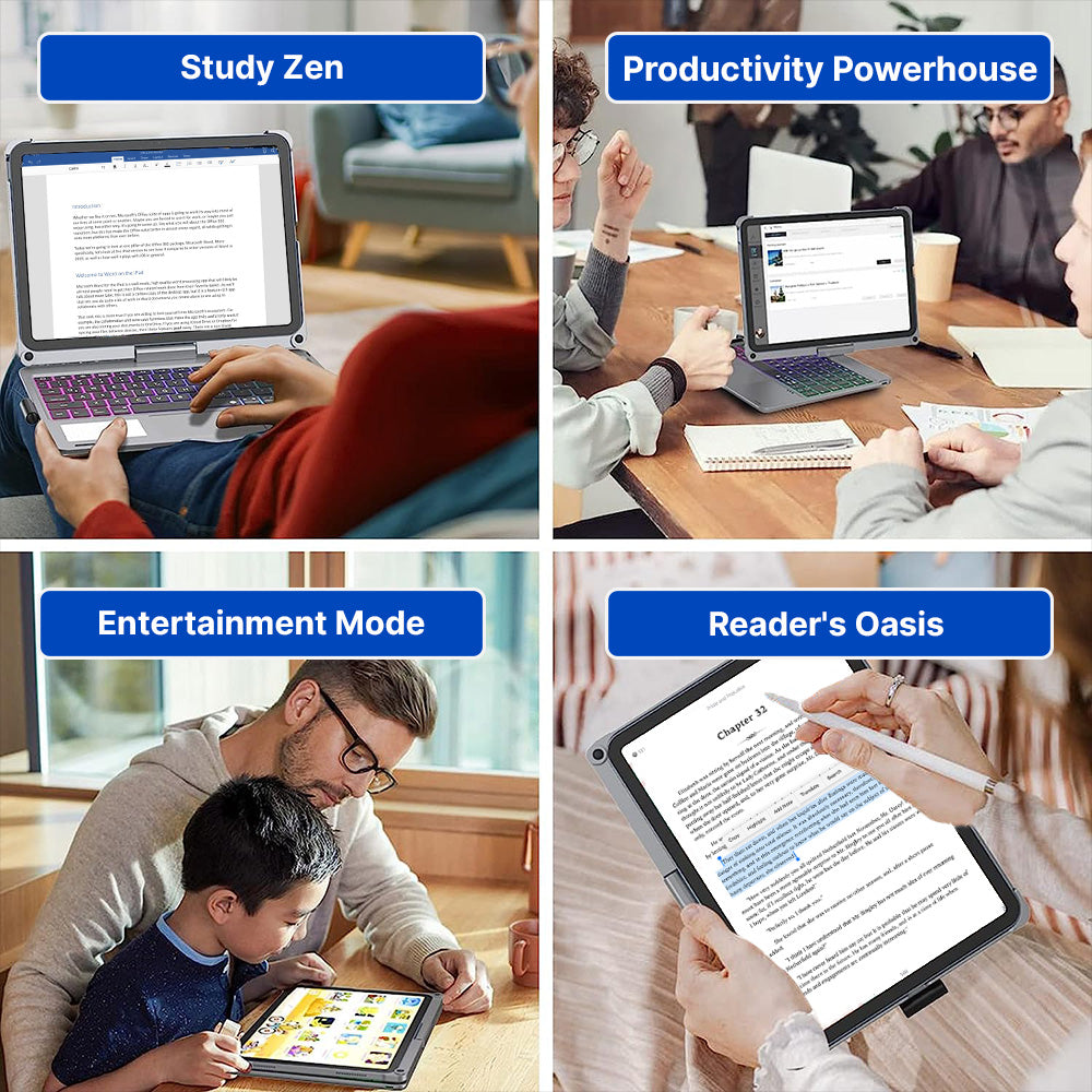 Bezdrátové klávesnicové pouzdro pro iPad s otočným designem pro nadšence iPadu a uživatele tabletů | Lersk