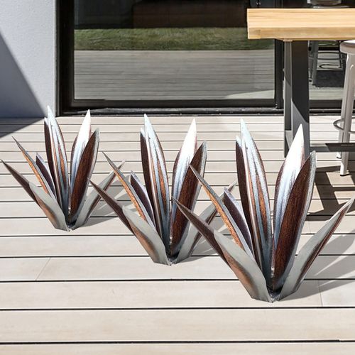 Ewige Agave Handgefertigte Rostfreie Metall-Gartenskulptur für Innen- und Außendekor | Lersk