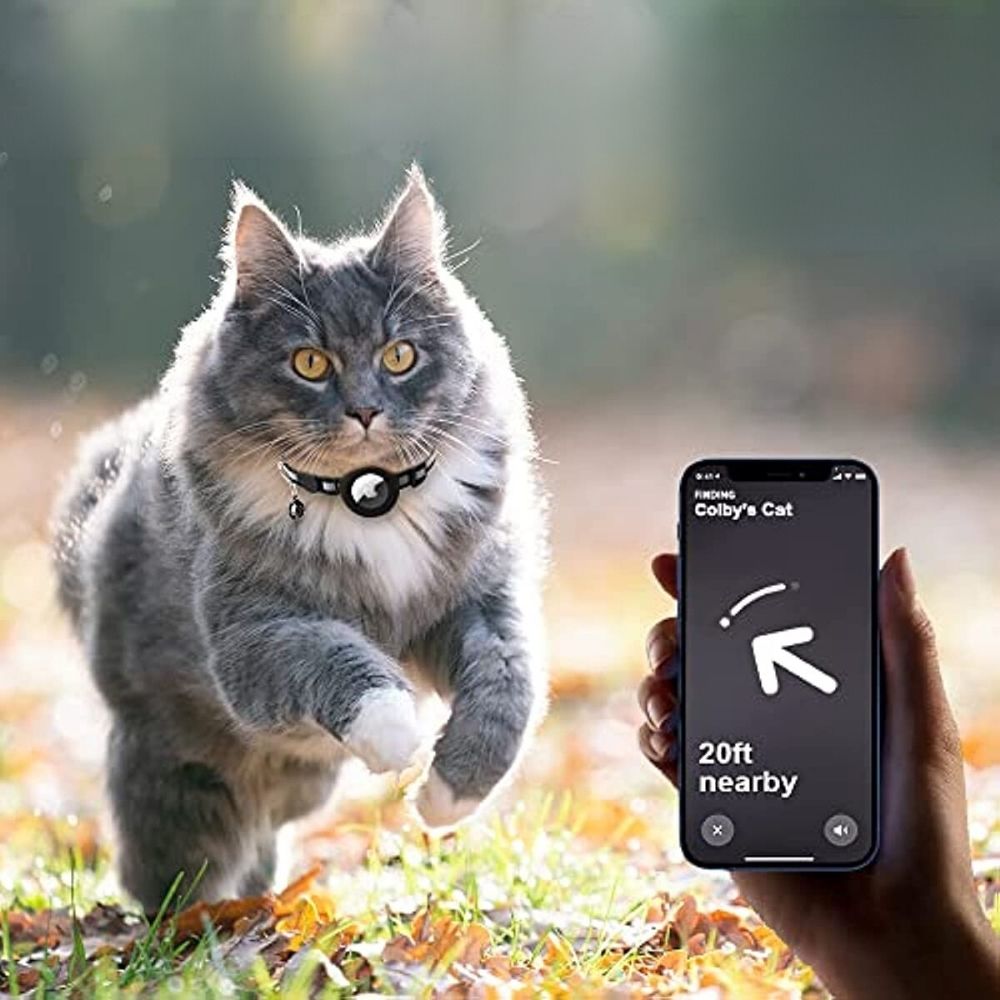 طوق قط عاكس أستيرا مع حامل GPS قابل للفك السريع لتتبع الليل | ليرسك