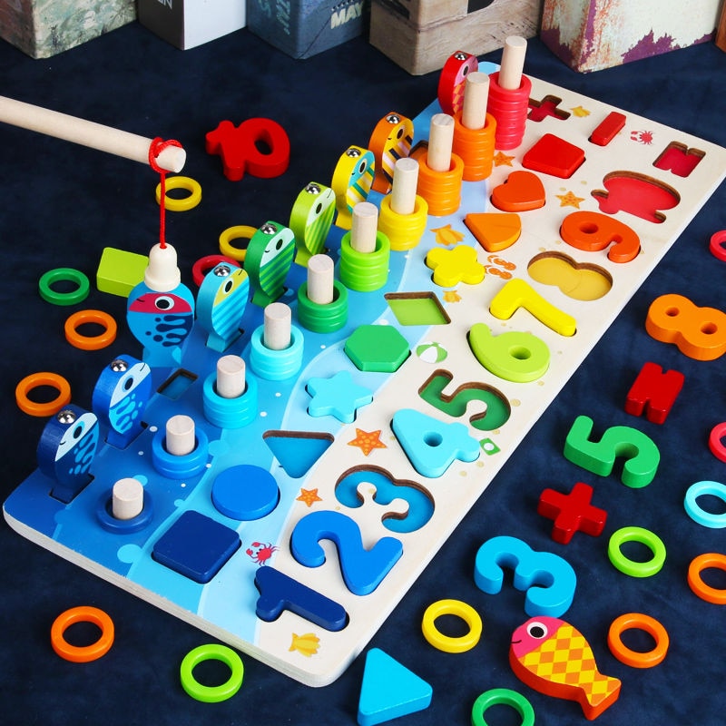 LuminaNest Bøg Montessori Færdighedstavle til Tidlig Læring | Lersk