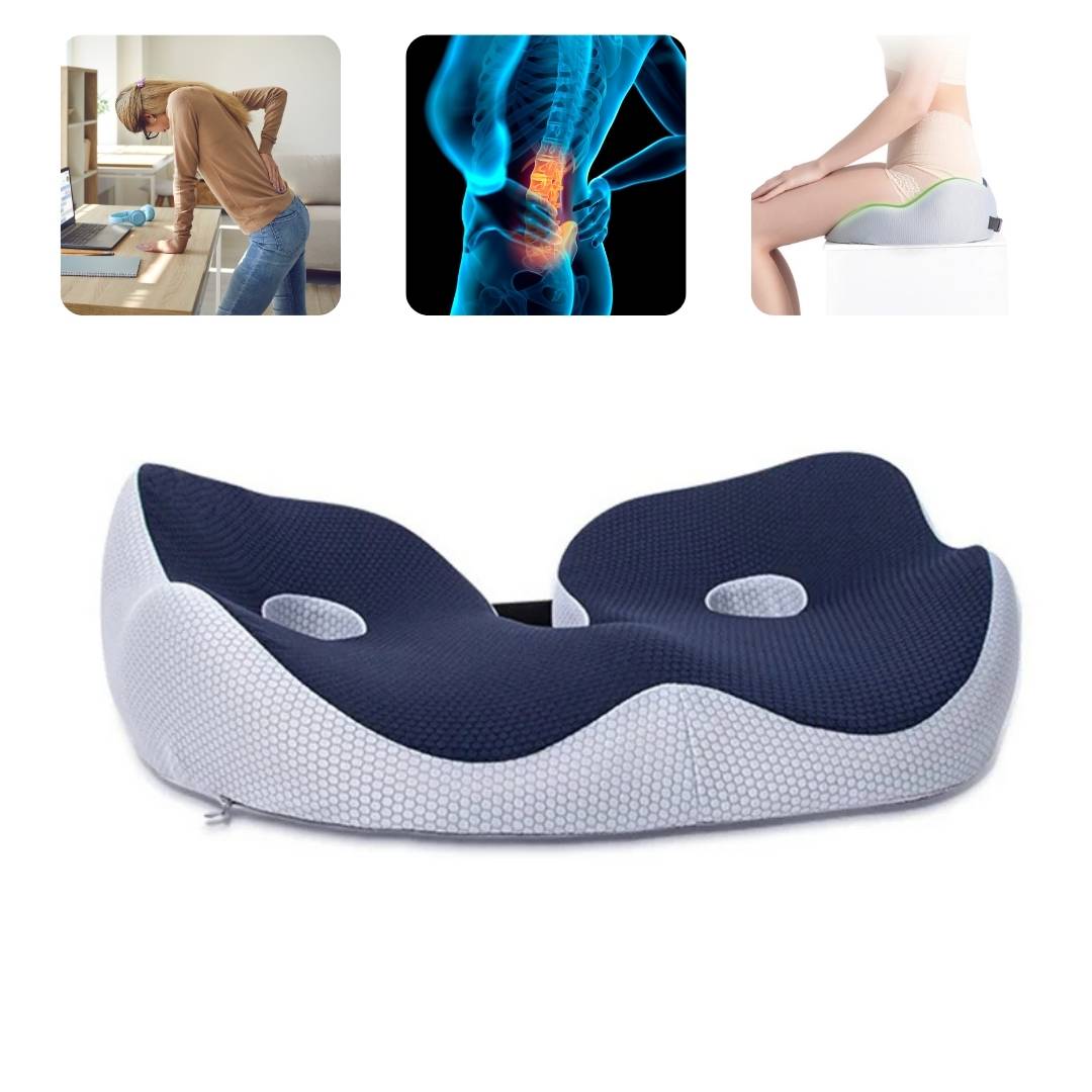 AetherFlex Ergonomisk Hukommelsesskum Sædehynde til Halebenlindring og Holdning | Lersk