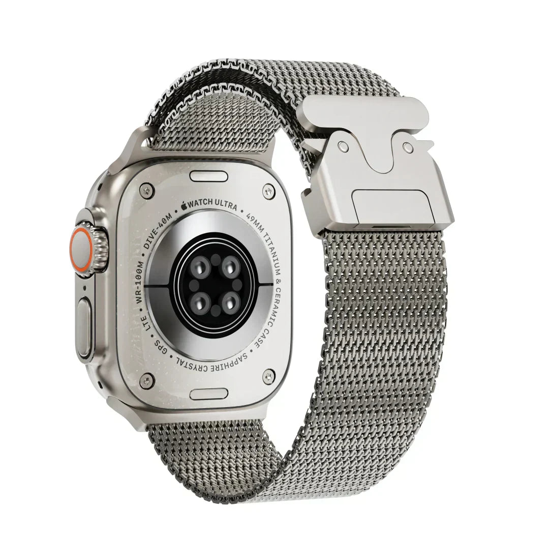 Vexara Titanium Milanese Loop Band With Parachute Buckle For Apple Watch