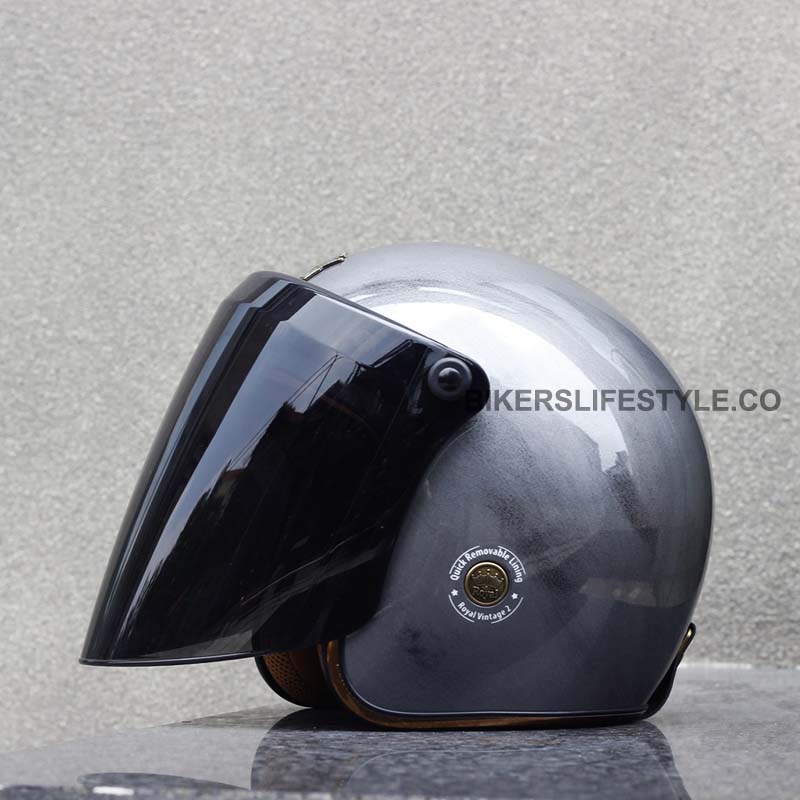 Vintage Flat Visor for Riders Anti-Fog UV-Proof Polycarbonate BKS65 | Lersk