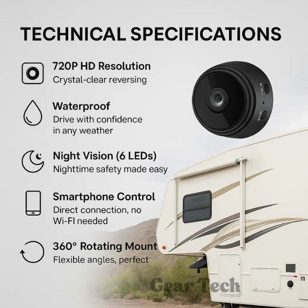 Astra HD Wireless Backup Camera, Night Vision & Waterproof | Lersk