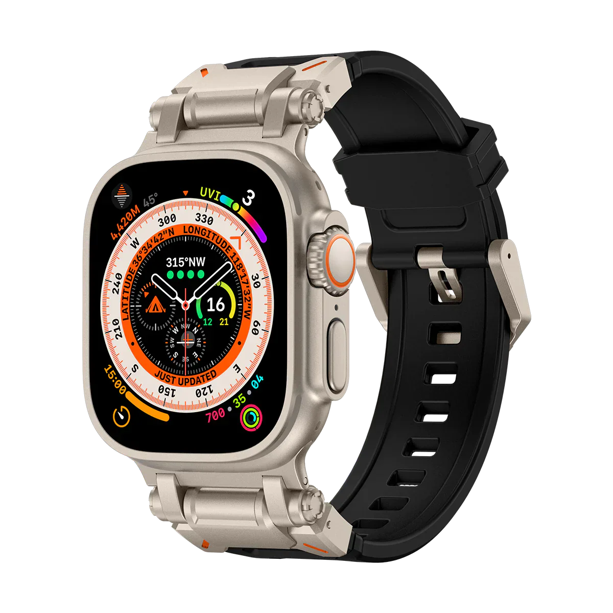 Meron Titanium-Head Silicone Band for Apple Watch | Lersk