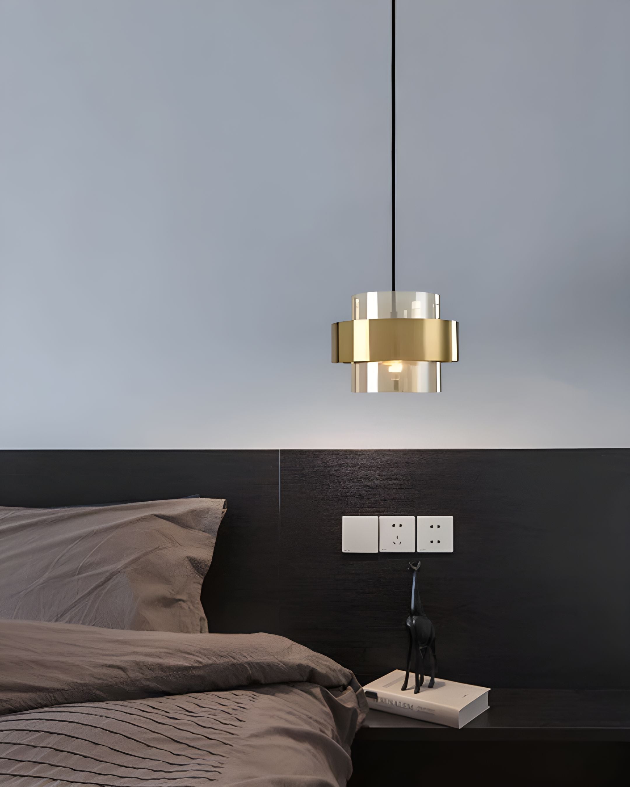 Solara Gold Glass Pendant Light with Industrial Edge | Lersk