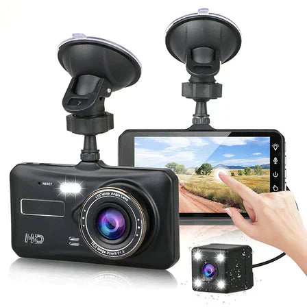 Dual Wireless Dash Cam Front And Rear 1080p 4-Inch LCD 170-Degree Ultra-Wide | Lersk