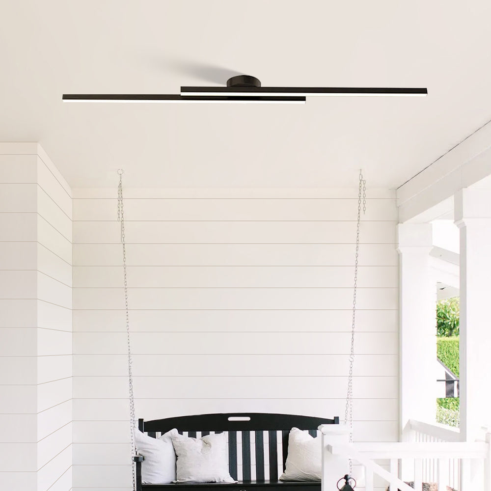 LumenVale Minimalistyczna aluminiowa lampa sufitowa LED półplafon do salonu | Lersk