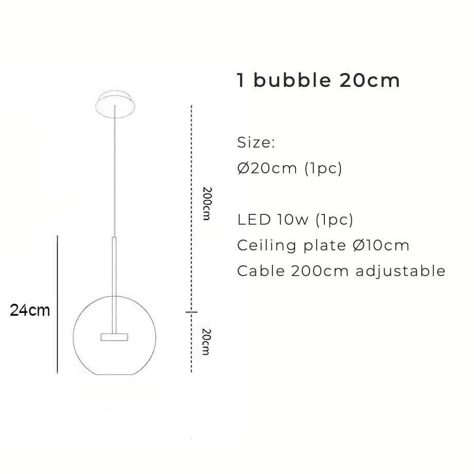Greve Chandelier Snow White Glass Spheres Matte or Crystal Clear for Nordic Decor | Lersk