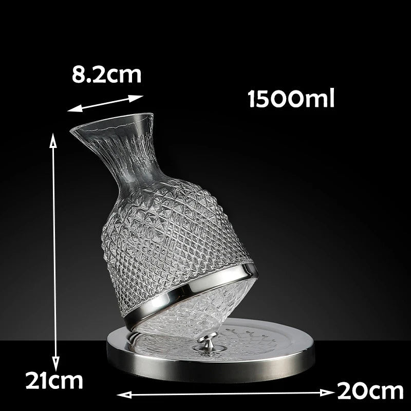 AureoSpin 1500ml křišťálová karafa na víno s otočením o 360° | Lersk