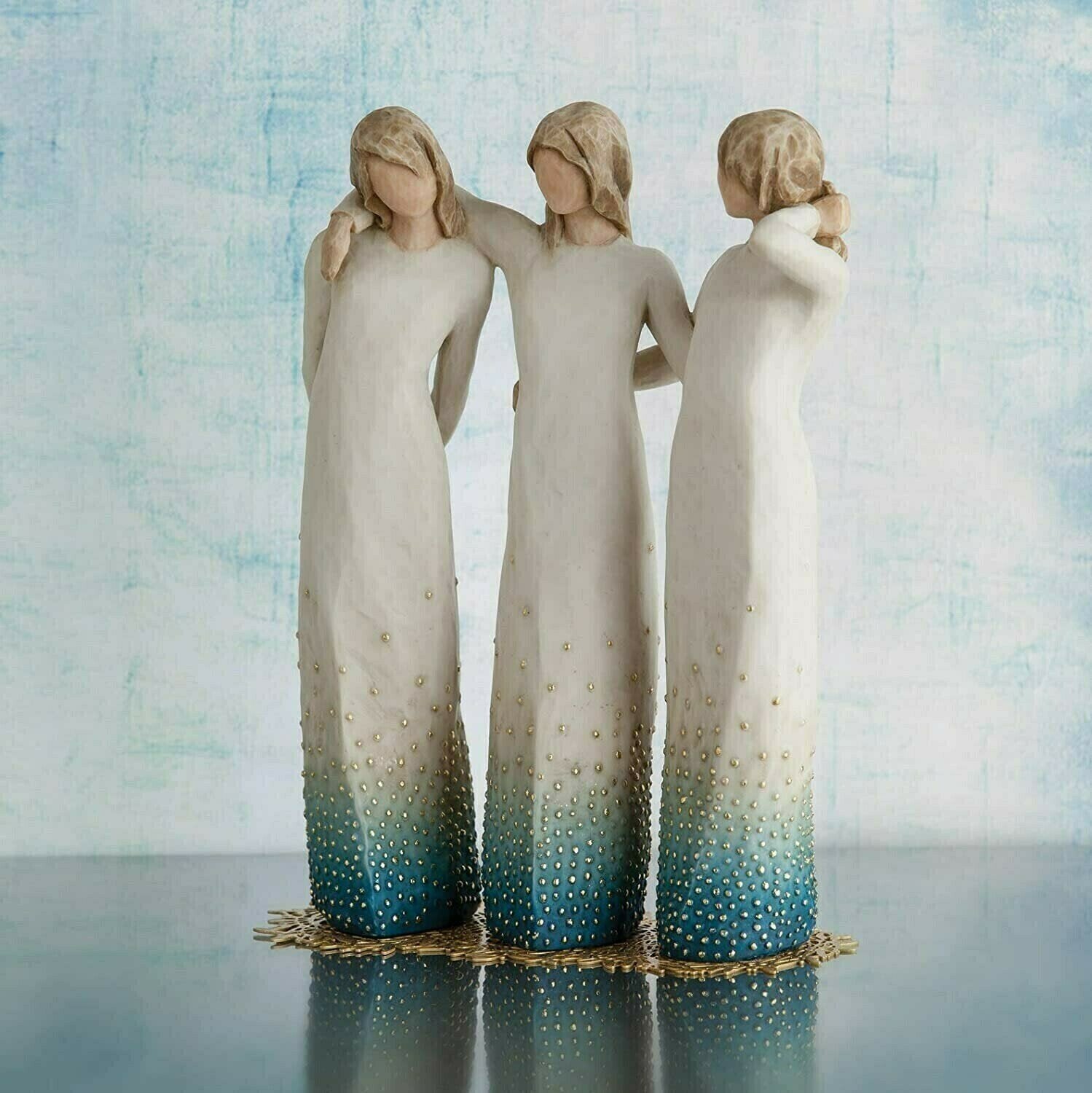 By My Side Statuina Scolpita Dipinta a Mano di Compagnia e Sostegno per Amici e Cari | Lersk