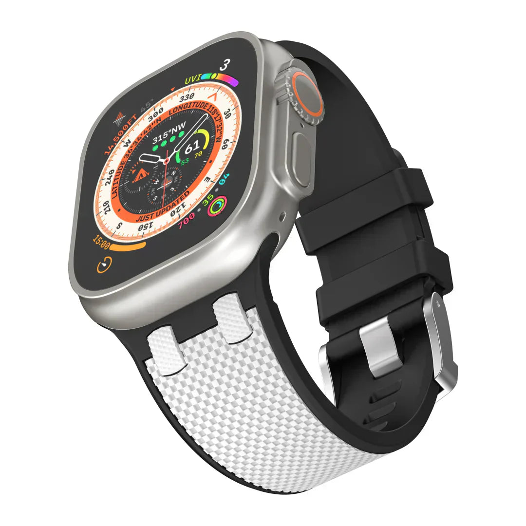 Aeria | Tofarvet silikonearmbånd til Apple Watch | Lersk
