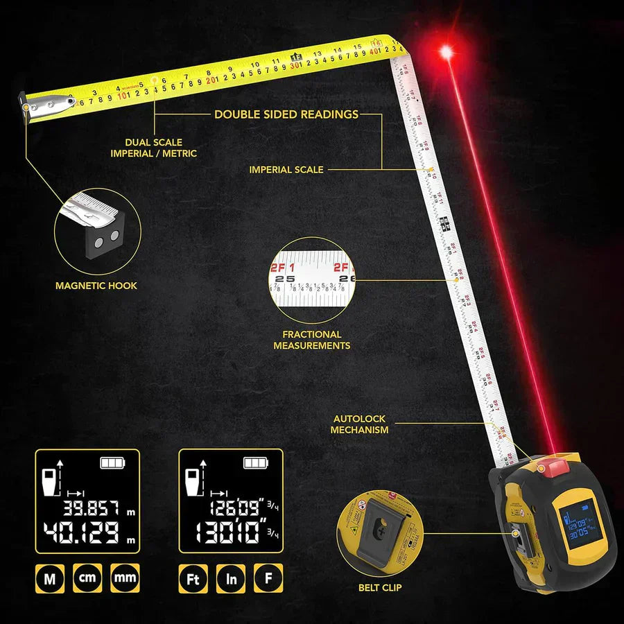 TriScan 3-in-1 Digital Laser Tape Measure | Lersk
