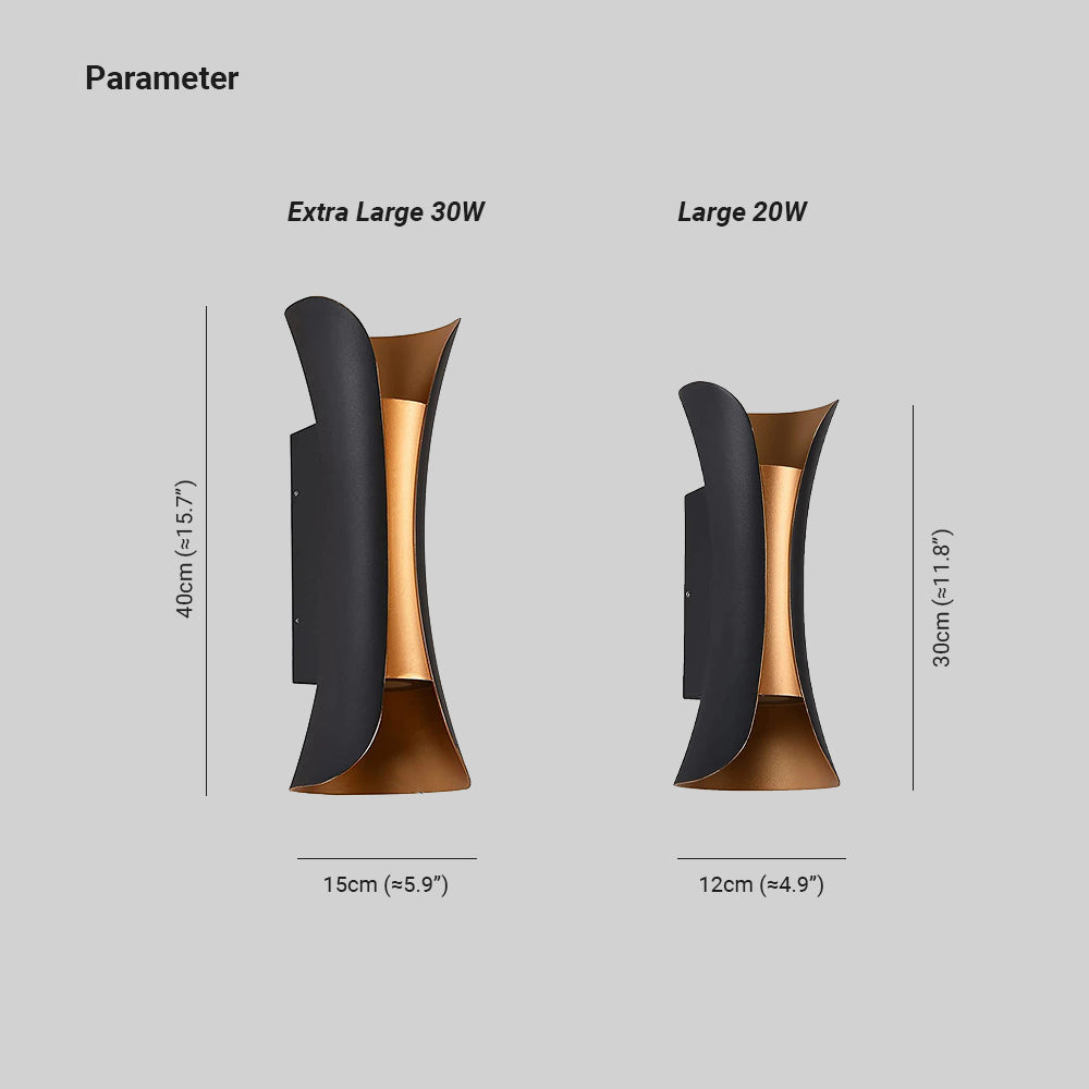 Arcora Curve Outdoor Wall Light LED IP65 Hardwired | Lersk