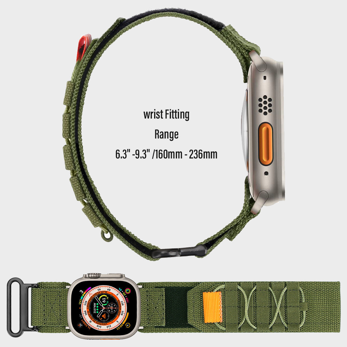 Nylon Canvas Hook-And-Loop Strap For Kirrea Smartwatch | Lersk