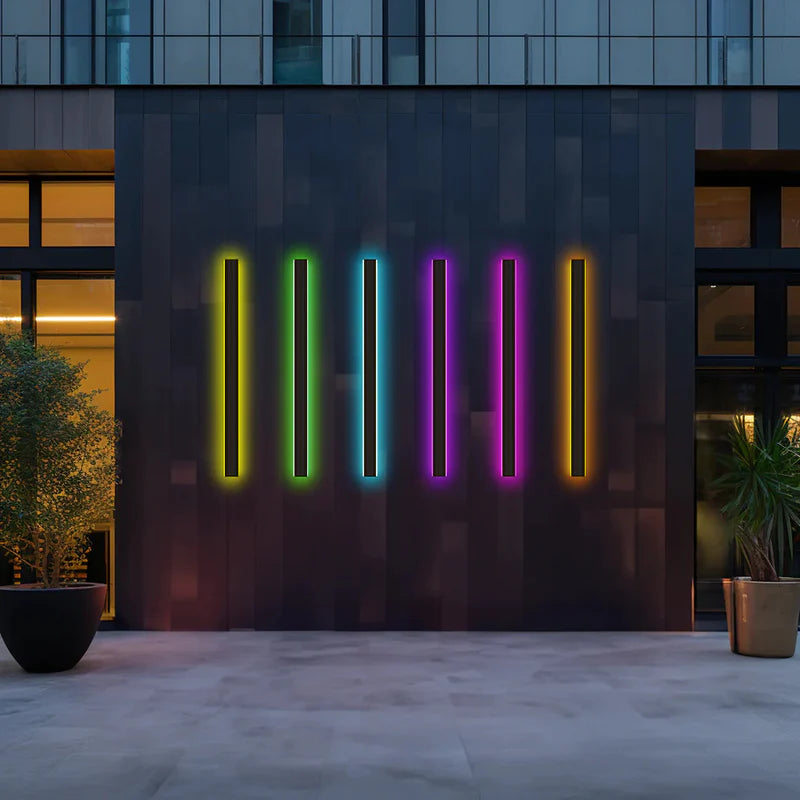 Nyx lineært udendørs væglampe sort LED finish udgave | Lersk