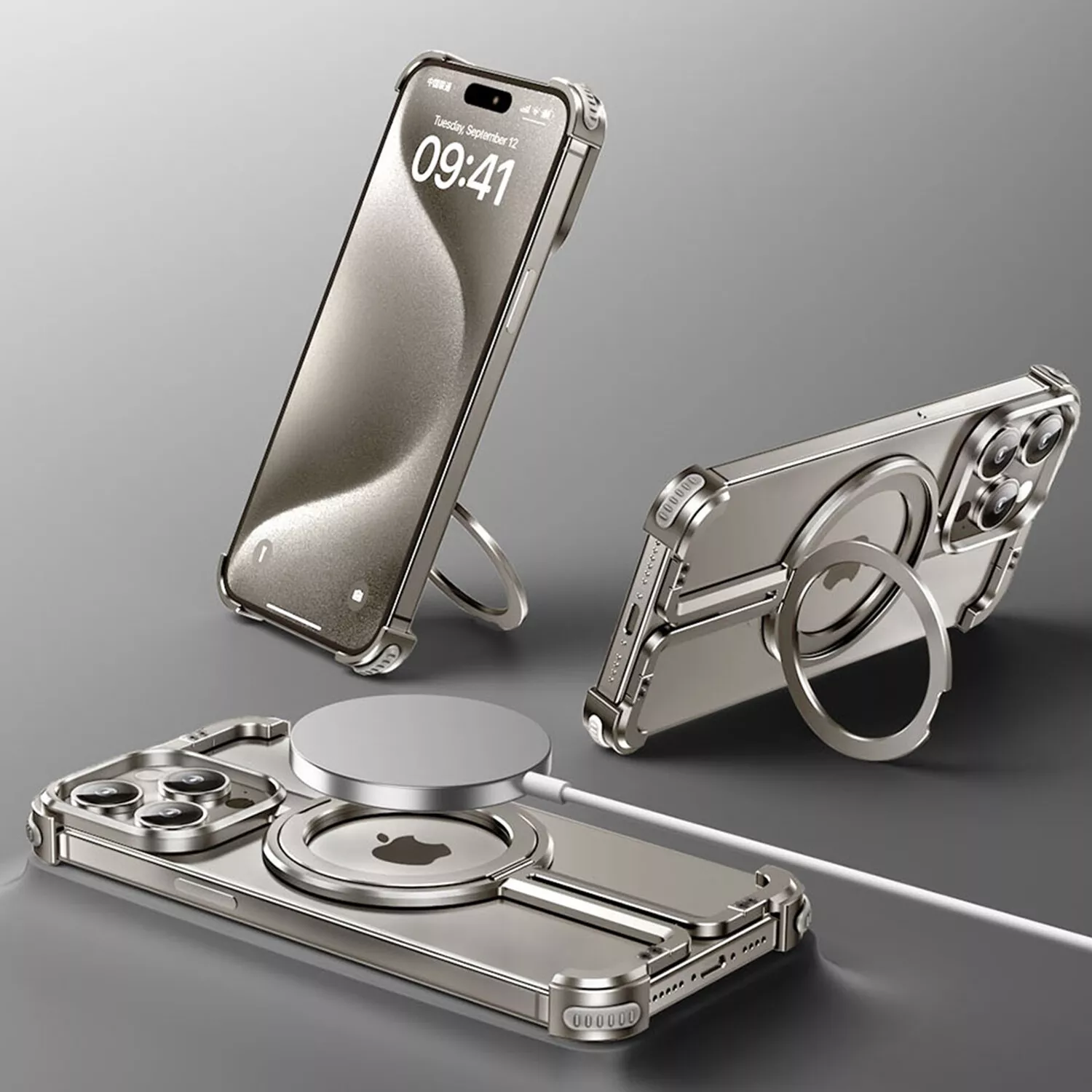Quellio EvoBorder Titanium MagSafe-etui til iPhone | Lersk
