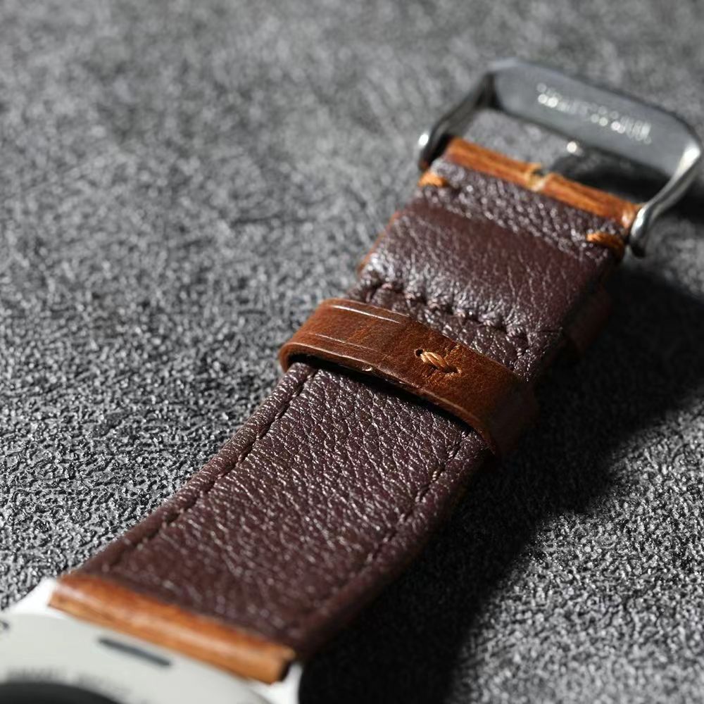 Walnut Brown Leather Strap Compatible With Apple Watch | Lersk