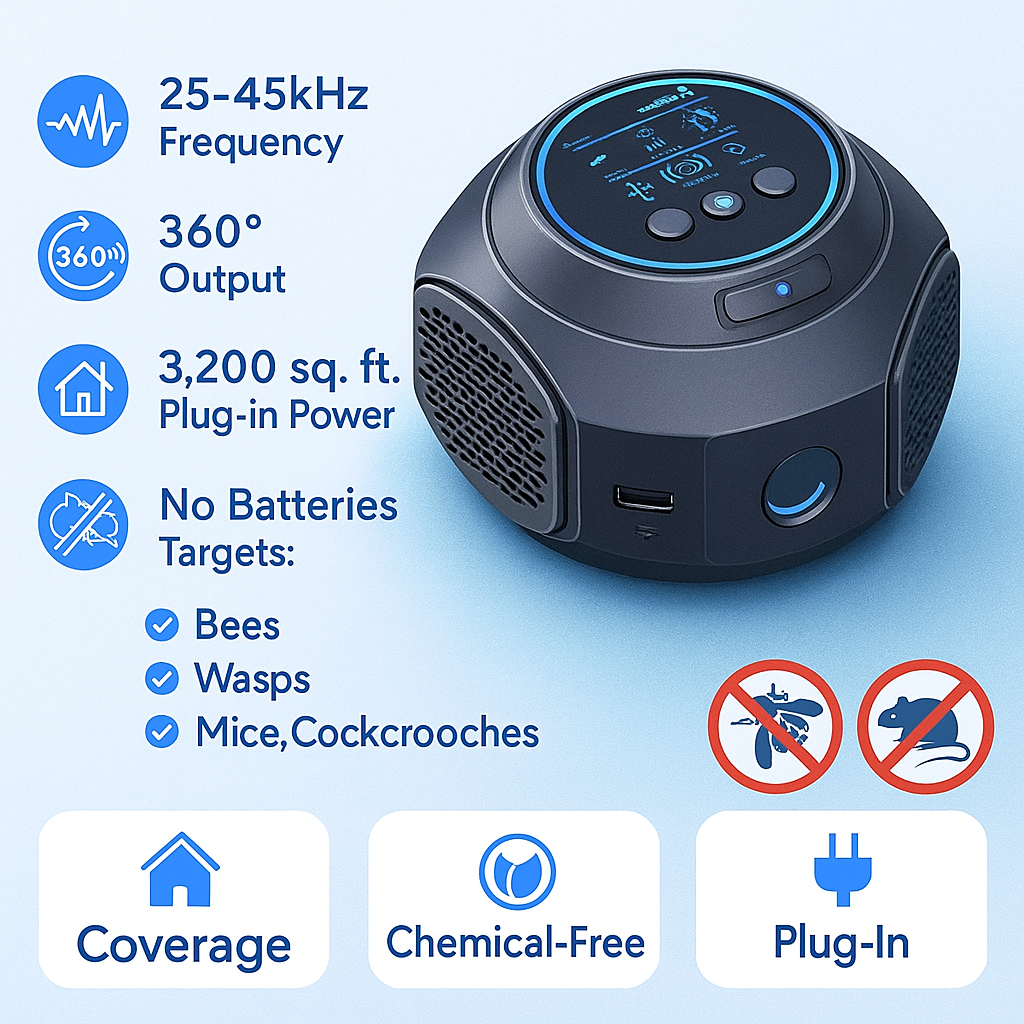 Breevo Ultrasonic Bee & Wasp Repellent For 360 Coverage | Lersk