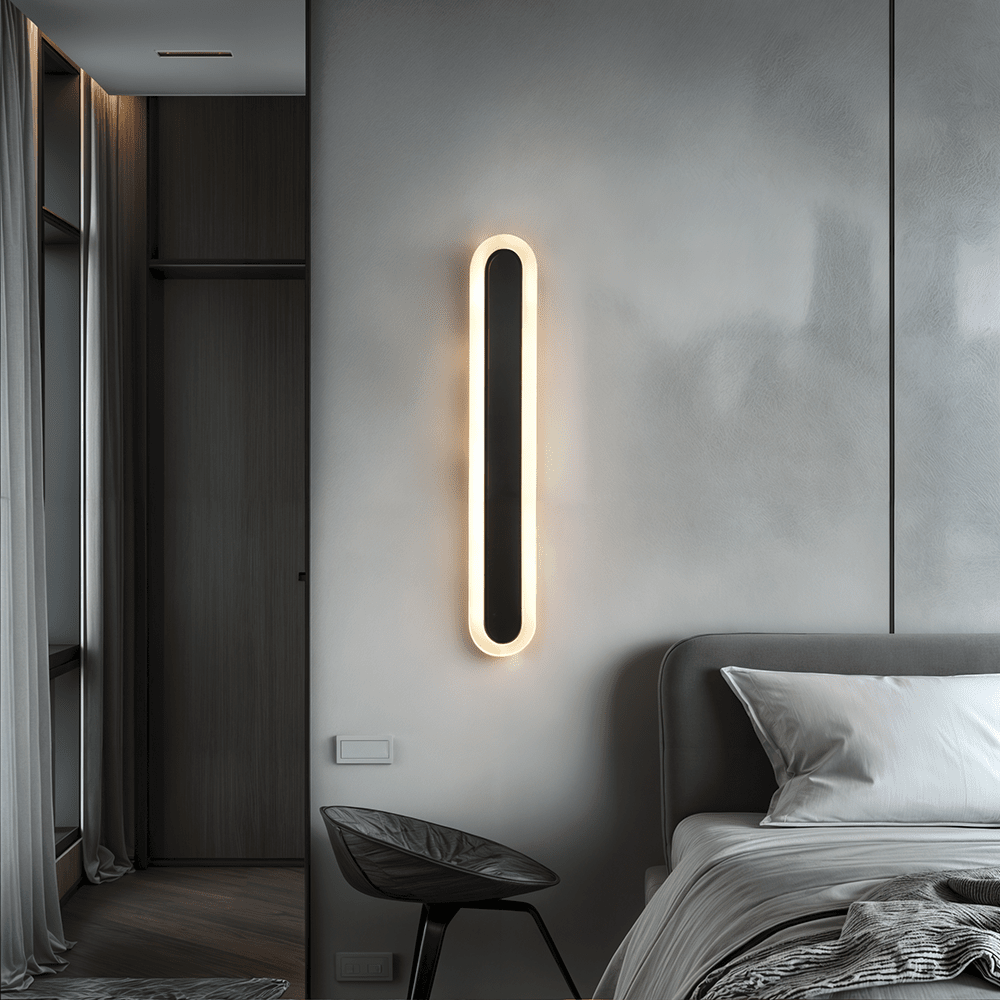 Ravelle Black Outdoor LED Wall Strip Light | Lersk