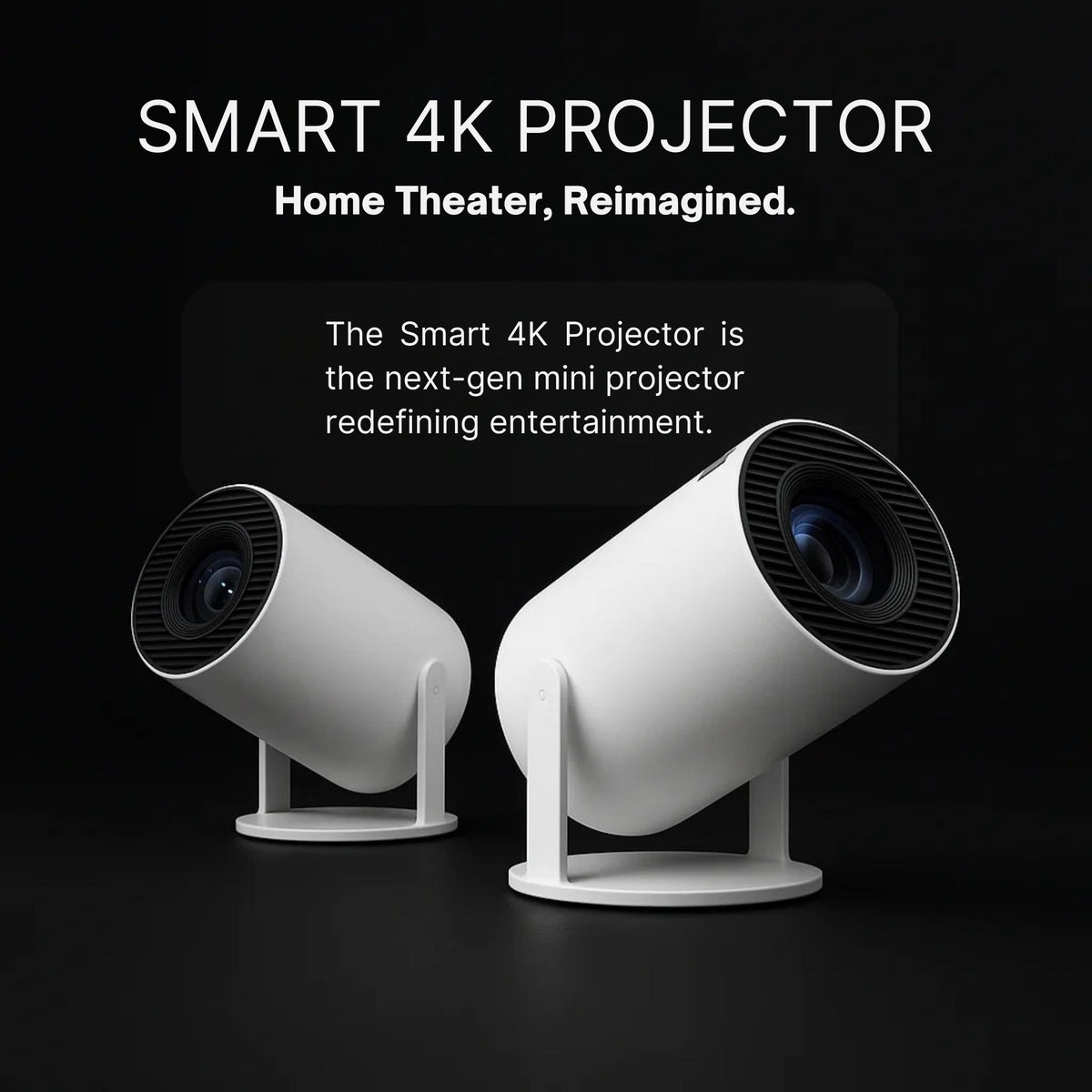 Smart Projector | Transform any space into a Home Cinema | Portable Smart Mini Projector with Built-In Streaming Apps