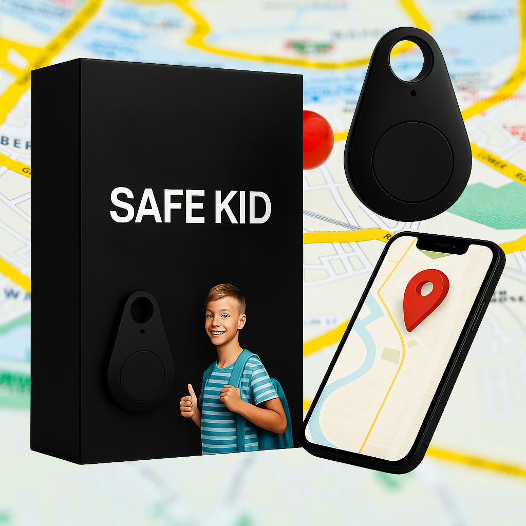 KidiSafe | Vodotěsný dětský GPS lokalizátor Živá poloha & SOS | Lersk