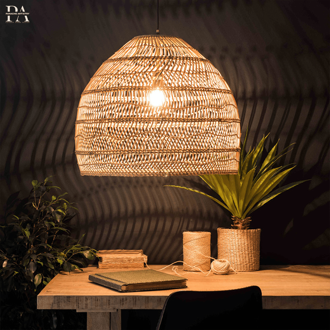 Lampa wisząca Marisol z rattanu | Lersk