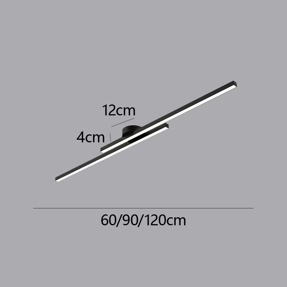 LumenVale Minimalistyczna aluminiowa lampa sufitowa LED półplafon do salonu | Lersk