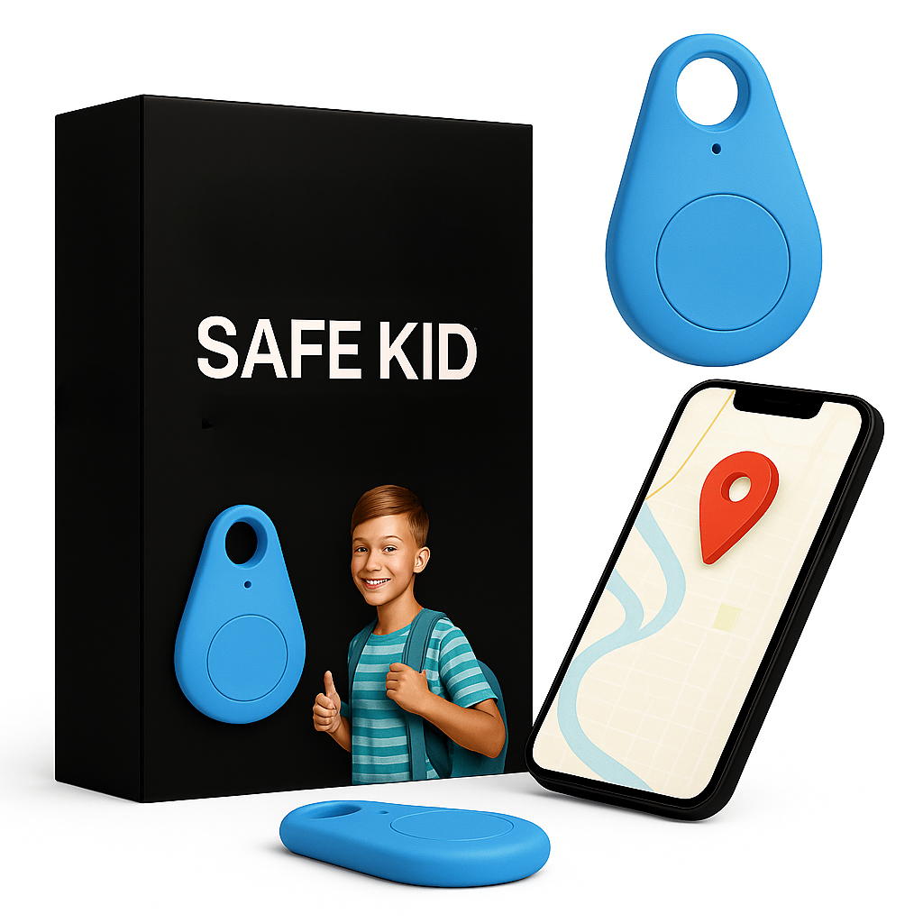 KidiSafe | Vodotěsný dětský GPS lokalizátor Živá poloha & SOS | Lersk