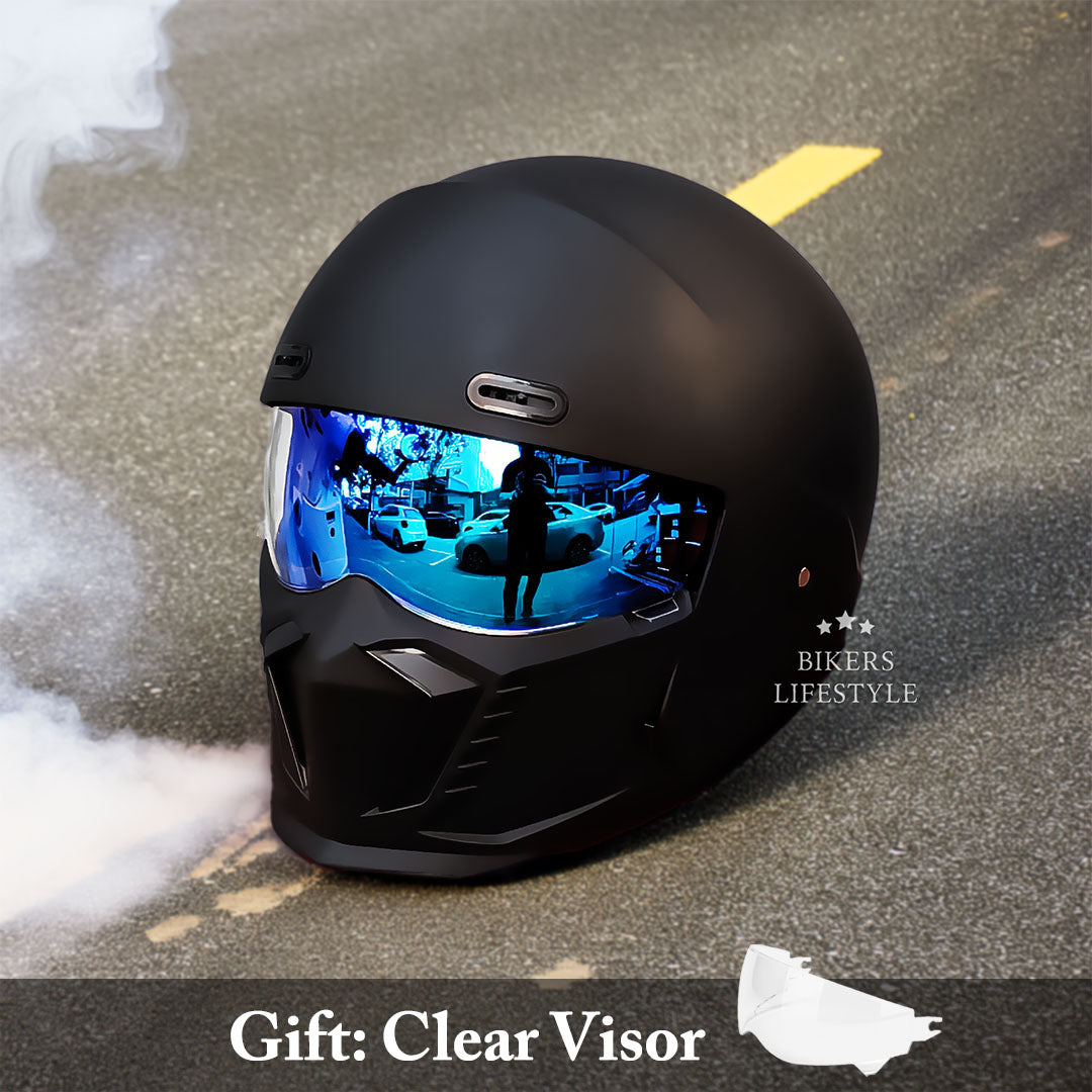 Casque de moto rétro pour pilotes avec lentille anti-buée | Lersk