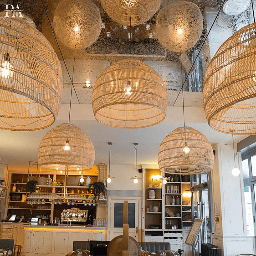 Lampa wisząca Marisol z rattanu | Lersk