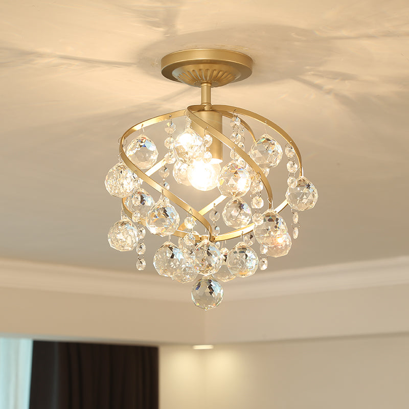 Lampada da soffitto Lyra Crystal Ball con finitura in ottone elegante | Lersk