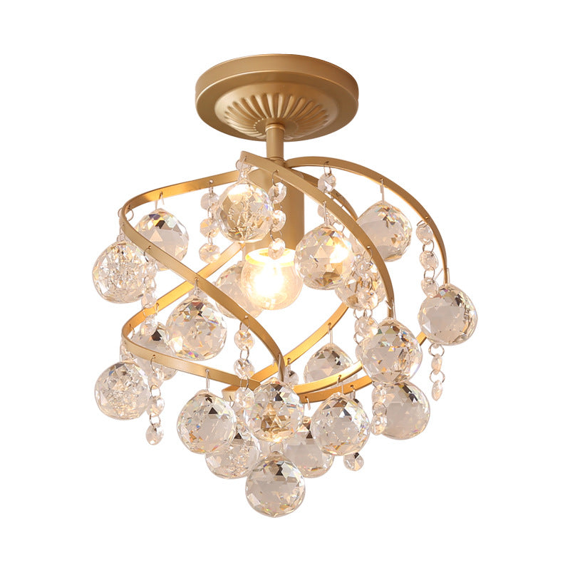 Lampada da soffitto Lyra Crystal Ball con finitura in ottone elegante | Lersk