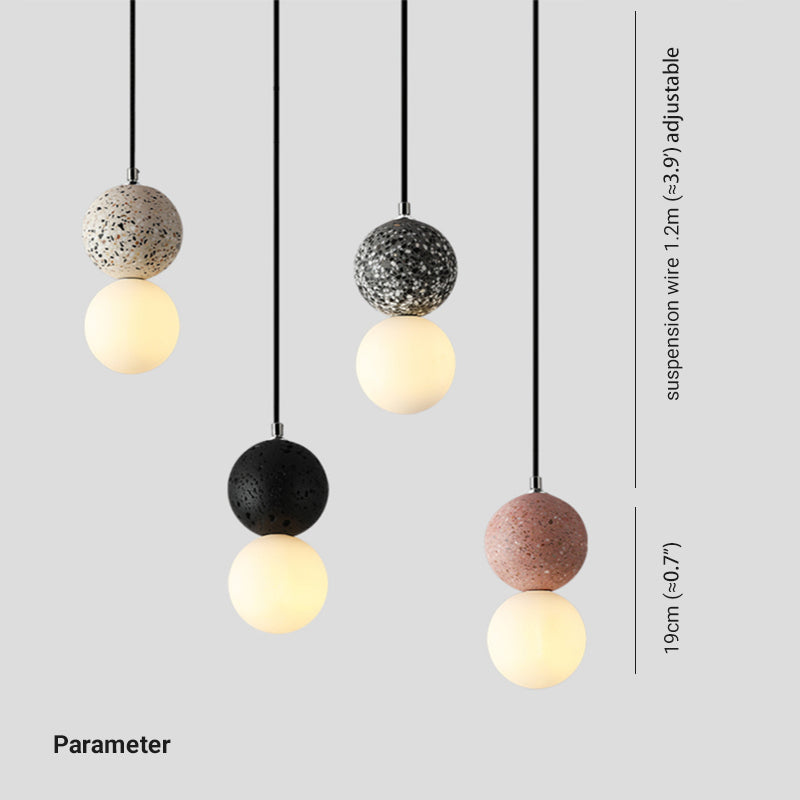 Suspension LED NovaLume Globe en Verre Petit Noir et Blanc | Lersk