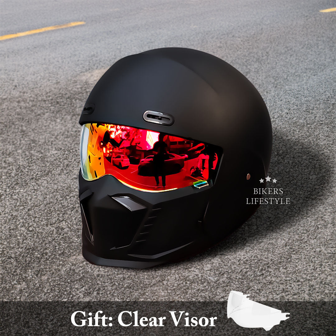 Casque de moto rétro pour pilotes avec lentille anti-buée | Lersk