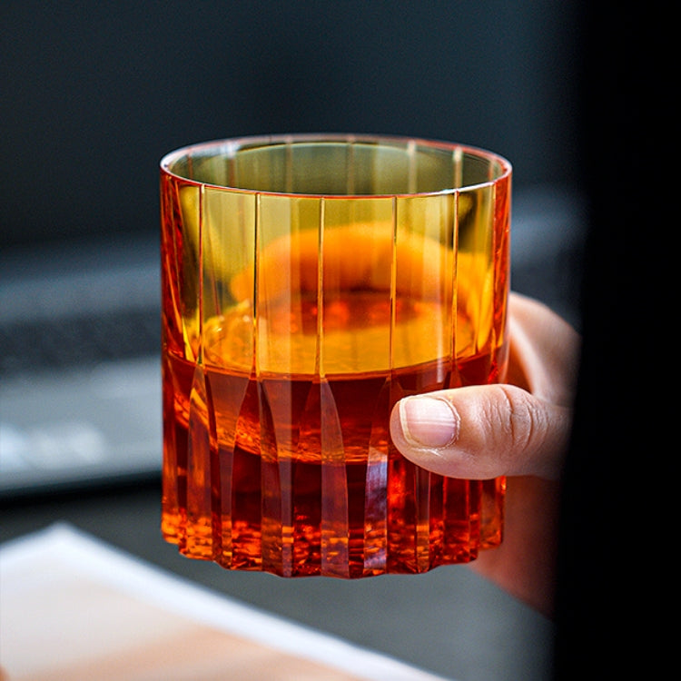 Togane | Multi-farvede Kiriko-stil whiskyglas med trææske | Lersk