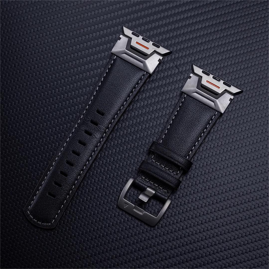 RoveNova Fluoro Rubber And Leather Strap For Apple Watch | Lersk