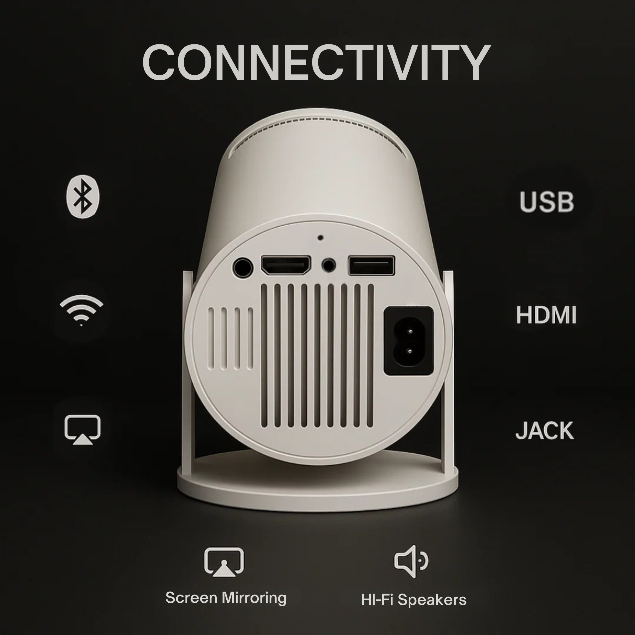 Smart Projector | Transform any space into a Home Cinema | Portable Smart Mini Projector with Built-In Streaming Apps | Lersk