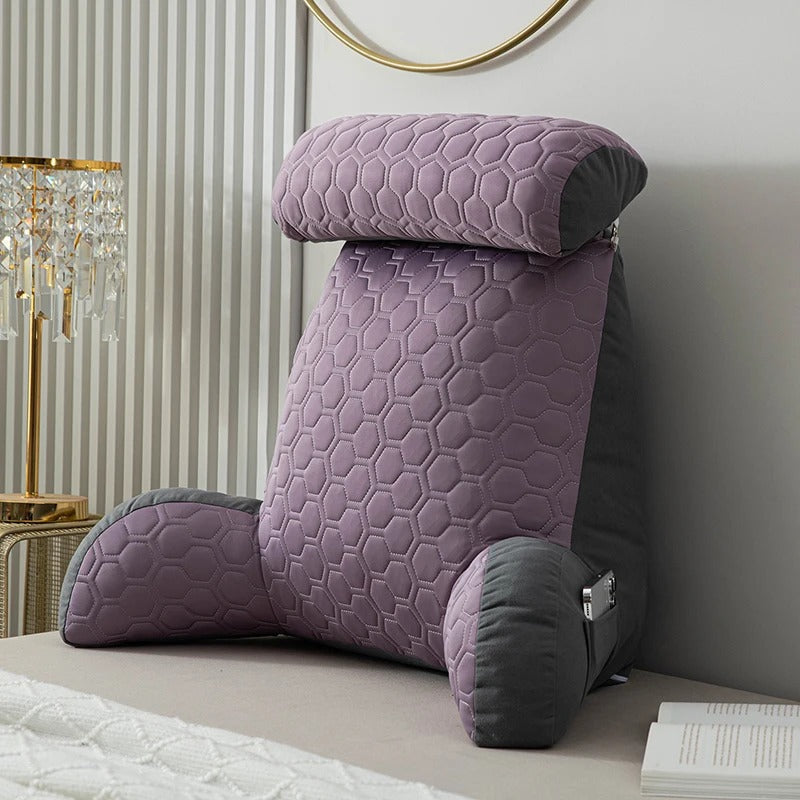 Backrest Pillow With Arms And Headrest For Readers Ergonomic Comfort | Lersk