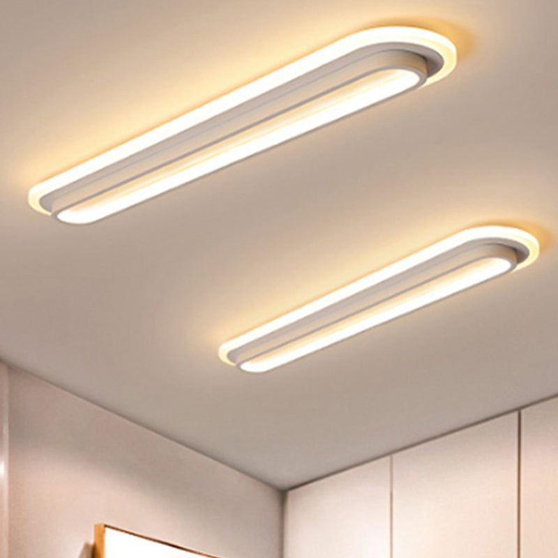 Oval LED Ceiling Light With Acrylic Diffuser For Modern Homes Black And White | Lersk