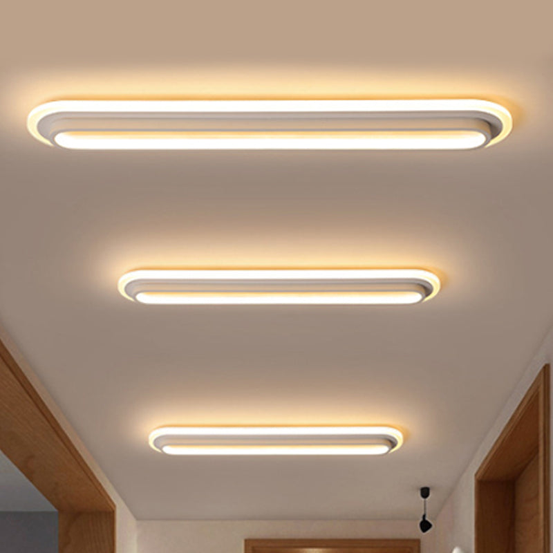 Oval LED Ceiling Light With Acrylic Diffuser For Modern Homes Black And White | Lersk