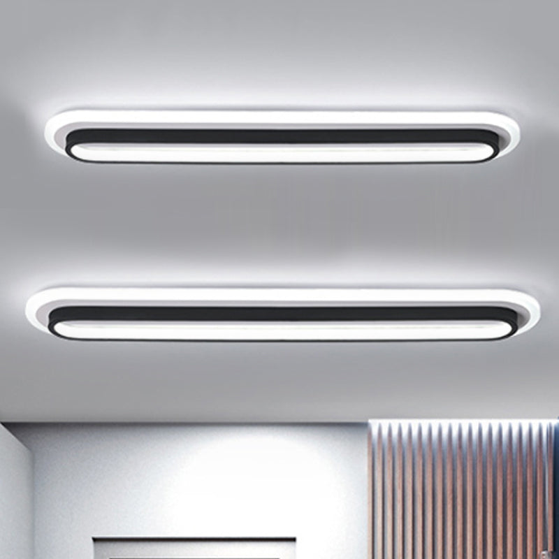 Oval LED Ceiling Light With Acrylic Diffuser For Modern Homes Black And White | Lersk