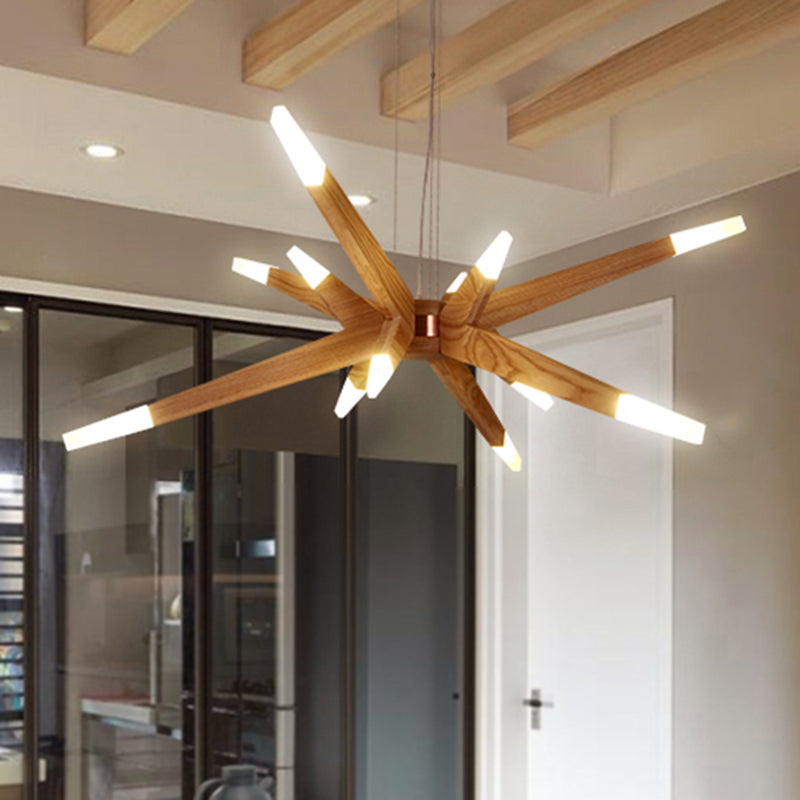 SylvaWood Wooden Chandelier with LED Ceiling Lighting | Lersk