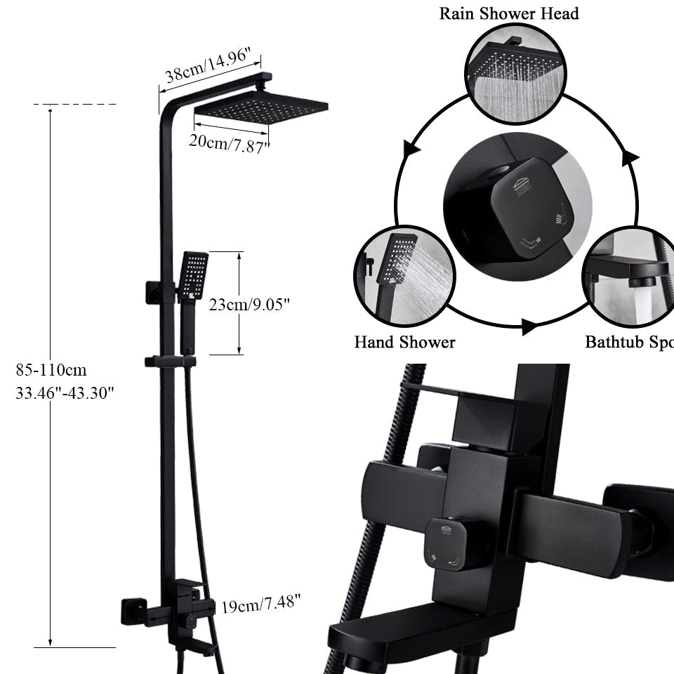Nyra Dual Mixer Rain Shower System With Handheld Spray Easy Install | Lersk