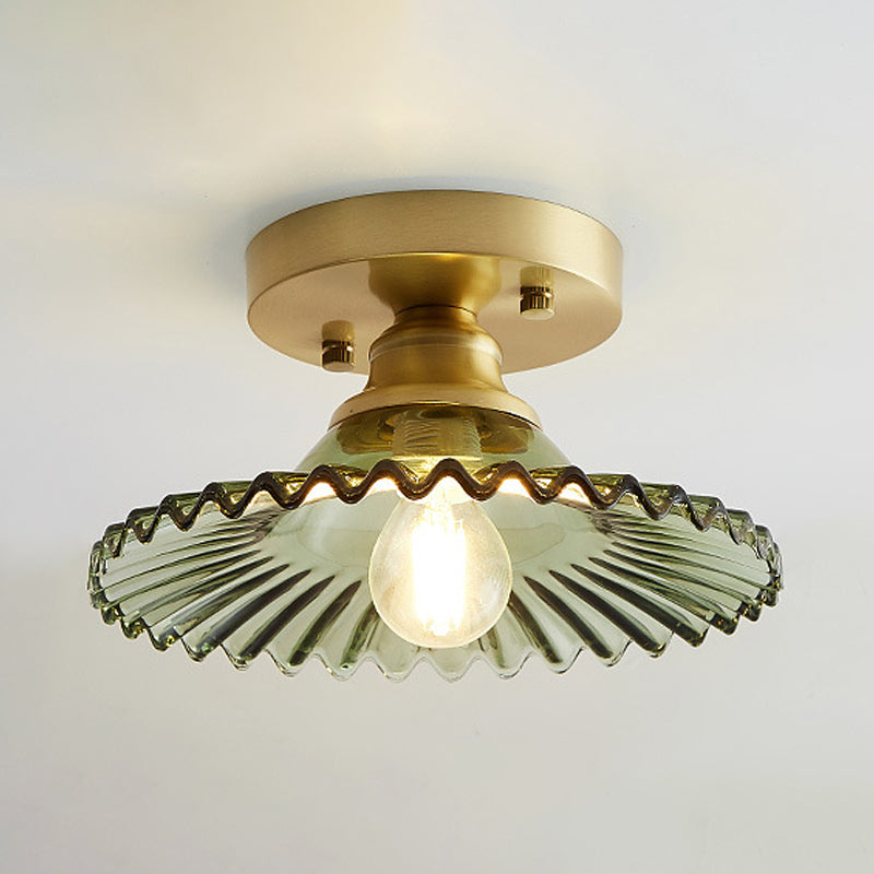 Lampa sufitowa półplafon VerdeLume z żłobionym kloszem | Lersk