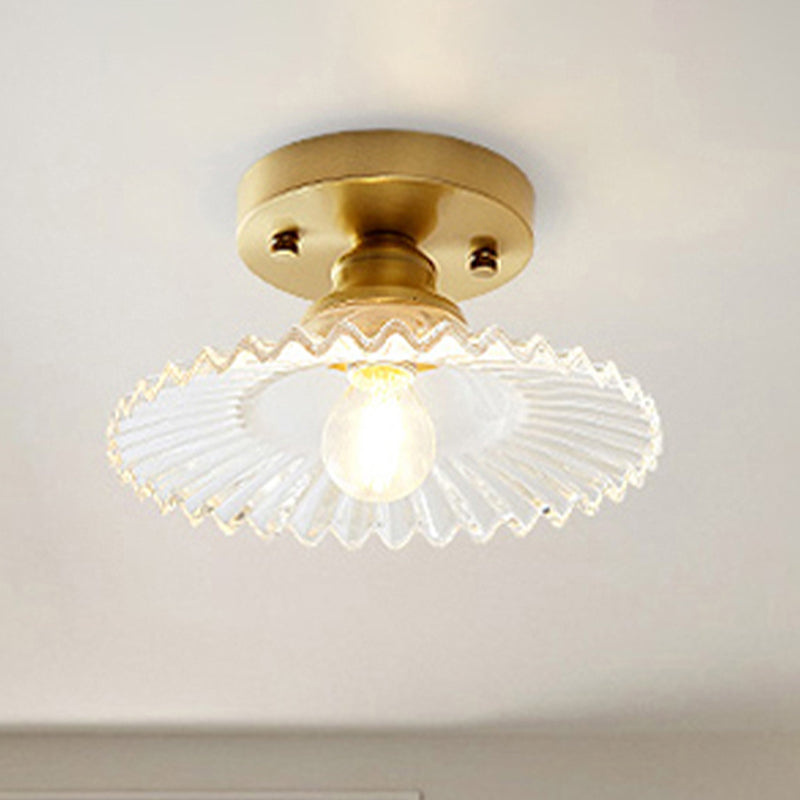 Lampa sufitowa półplafon VerdeLume z żłobionym kloszem | Lersk