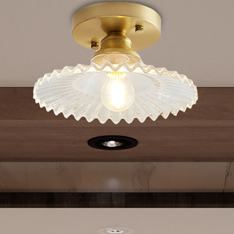 Lampa sufitowa półplafon VerdeLume z żłobionym kloszem | Lersk