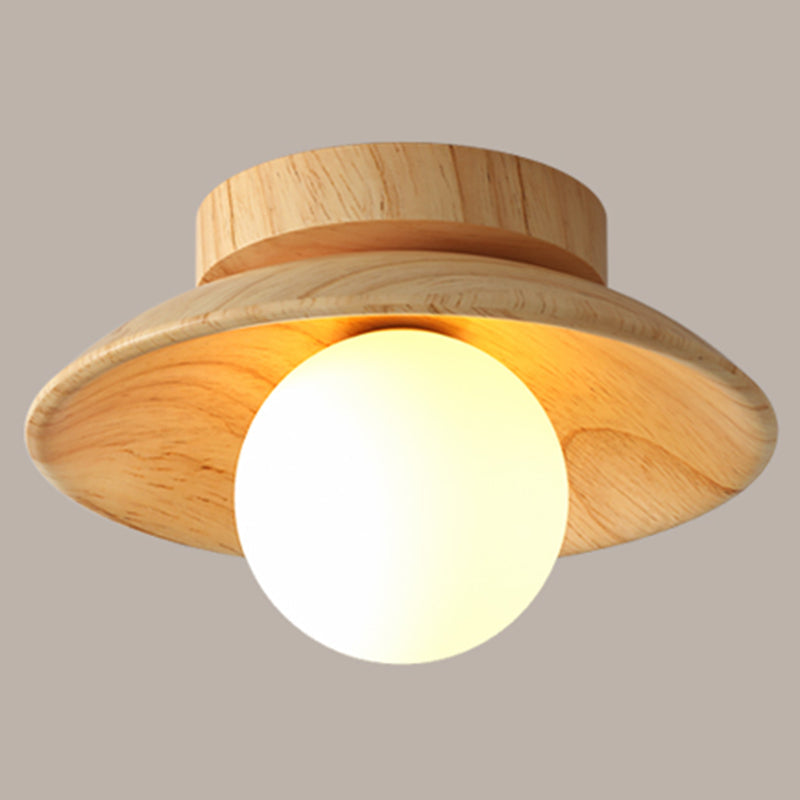 LumenWeave dřevěná stropní lampa Mini polozapuštěné osvětlení do předsíně | Lersk